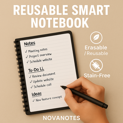 Reusable Eco-Friendly Smart Notebook (With Pen & Cloth)